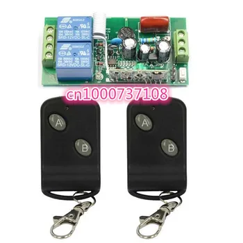 AC220V 2CH Remote Control Switch Transmitter 1Receiver 315/433MZH With Relay Indicator Learning Code