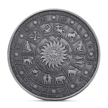 12 pcs/lot Matte Twelve Constellations Tarot Wishing Sun God Divination Commemorative Coin Set
12 pcs/lot Matte Twelve Constellations Tarot Wishing Sun God Divination Commemorative Coin Set