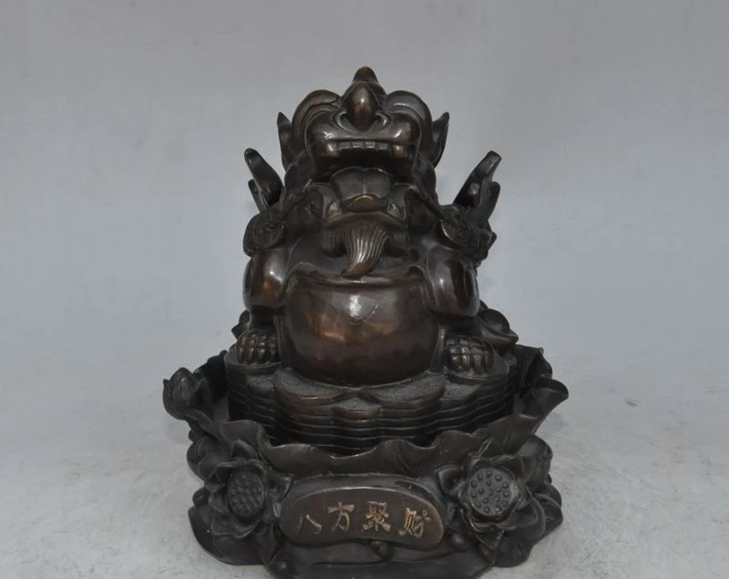 8" china fengshui bronze wealth money coin ingot lotus Brave troops Pixiu statue
8" china fengshui bronze wealth money coin ingot lotus Brave troops Pixiu statue