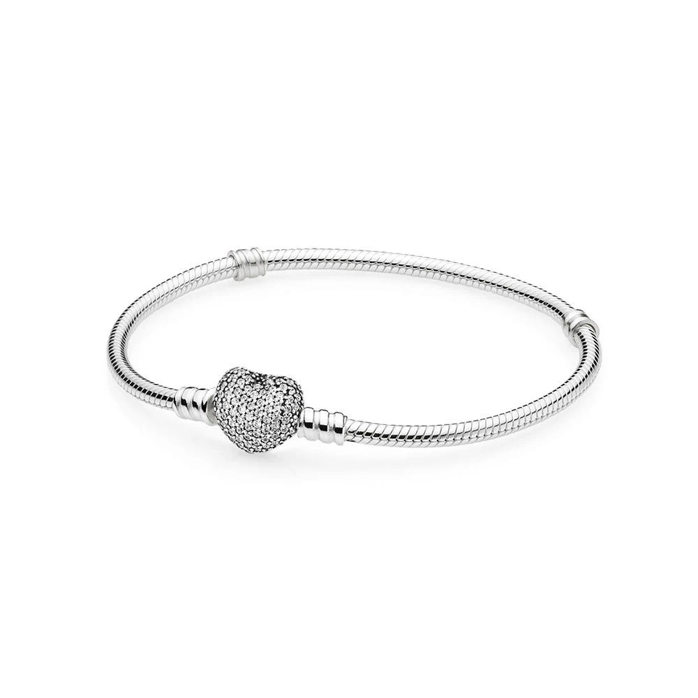 Authentic 925 Sterling Silver Original Moments Pave Heart Clasp Europe Bracelet Clear CZ Fit Women Charm Bangle DIY Jewelry
Authentic 925 Sterling Silver Original Moments Pave Heart Clasp Europe Bracelet Clear CZ Fit Women Charm Bangle DIY Jewelry