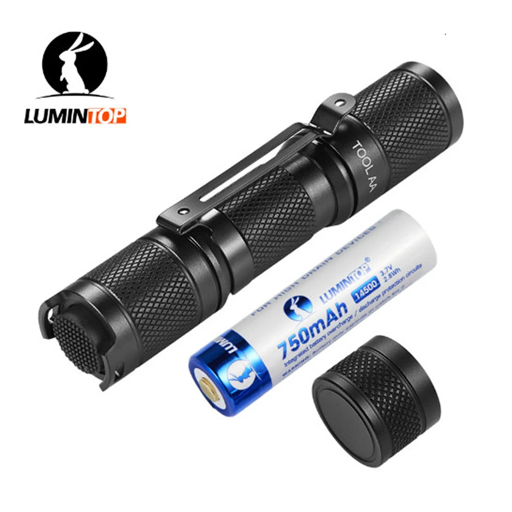 

Lumintop TOOL AA SET 2.0 Flashlight Cree XP-L HD LED 3 brightness mini torch max 550 lumen with lumintop 14500 750mAh battery