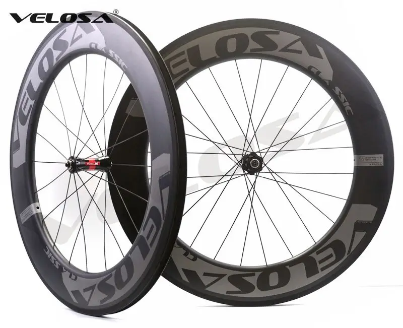

Velosa RACE 80 road bike 700C carbon wheels,88mm clincher/tubular,DT 240S hubs Sapim cx ray super light aero triathlon wheelset