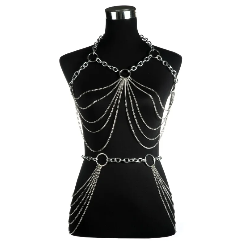 

Sexy Body Chain Harness Women Fashion Chest For Ornaments Female Wais Jewelry Festival Rave Outfit Goth Accessories