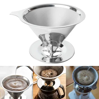 Hot Stainless Steel Pour Over Coffee Dripper Filter Metal Cone Reusable for Coffee Maker HY99
Hot Stainless Steel Pour Over Coffee Dripper Filter Metal Cone Reusable for Coffee Maker HY99