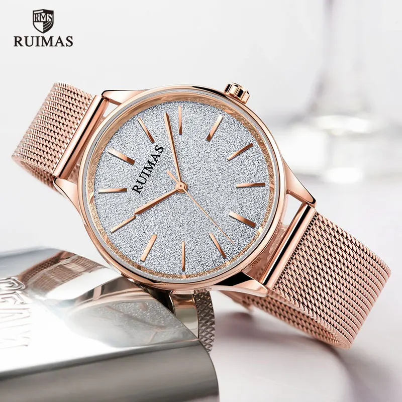 RUIMAS Women's Mesh Band Quartz Watches Luxury Top Brand Simple Analogue Writwatch for Lady Relogios Femininos Clock 524
RUIMAS Women's Mesh Band Quartz Watches Luxury Top Brand Simple Analogue Writwatch for Lady Relogios Femininos Clock 524