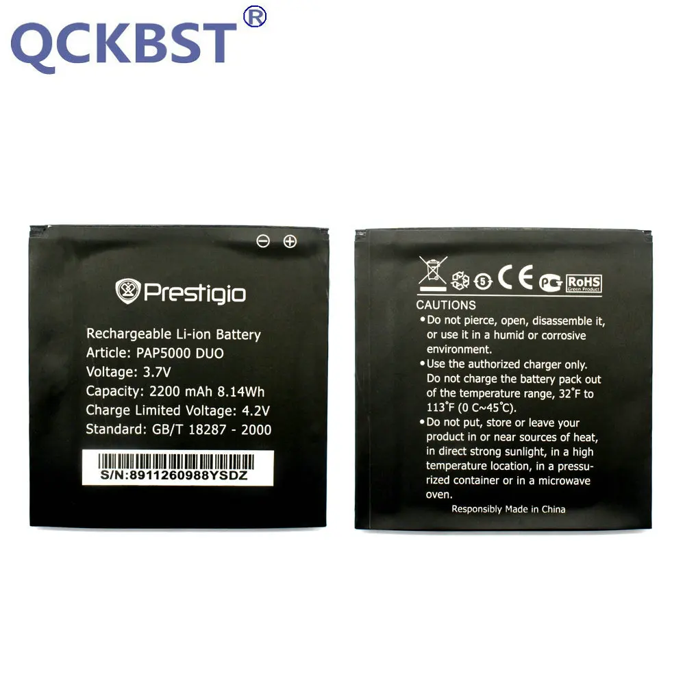 QCKBST For Prestigio MultiPhone PAP5000 DUO New 2200mAh Replacement Battery Batteries In stock Tracking code
QCKBST For Prestigio MultiPhone PAP5000 DUO New 2200mAh Replacement Battery Batteries In stock Tracking code