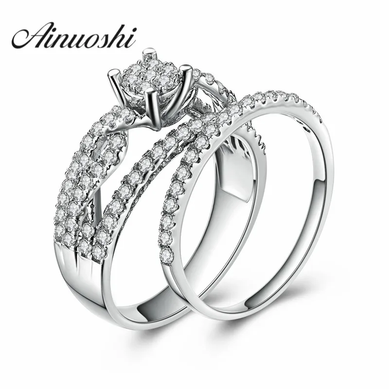 AINOUSHI Fashion 925 Sterling Silver 4 Prongs Twisted Engagement Silver Bridal Ring Sets Sona Round Cut Women Wedding Ring Sets
AINOUSHI Fashion 925 Sterling Silver 4 Prongs Twisted Engagement Silver Bridal Ring Sets Sona Round Cut Women Wedding Ring Sets