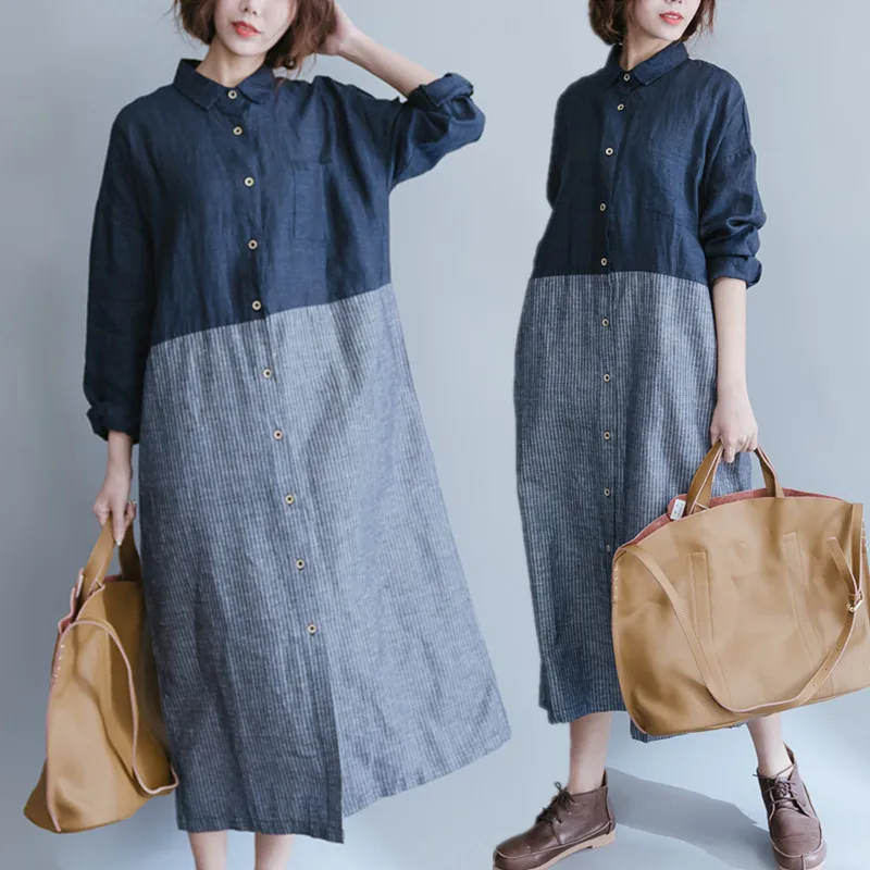 Plus Size 4XL 5XL 2018 Spring Women Elegant Long Sleeve Button Lapel Tops Ladies Female Large Cotton Linen Casual Blouse Dresses
Plus Size 4XL 5XL 2018 Spring Women Elegant Long Sleeve Button Lapel Tops Ladies Female Large Cotton Linen Casual Blouse Dresses