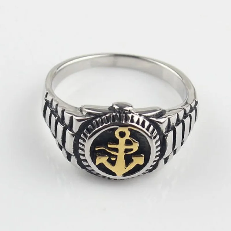 Classic Punk Men's and Woman's Silver Gold 316L Stainless Steel Anchor Ring For Men Cool
Classic Punk Men's and Woman's Silver Gold 316L Stainless Steel Anchor Ring For Men Cool