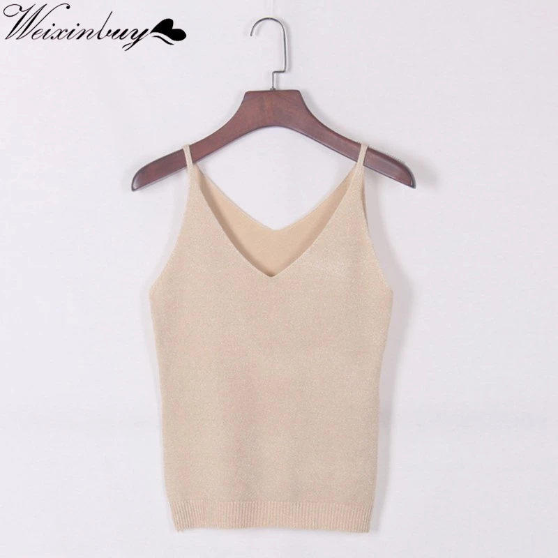 WEIXINBUY Fashion Women Deep V-Neck Sexy Strappy Sleeveless Vest Elegant Solid Women Camis Tank Casual Tops T Shirt Female
WEIXINBUY Fashion Women Deep V-Neck Sexy Strappy Sleeveless Vest Elegant Solid Women Camis Tank Casual Tops T Shirt Female