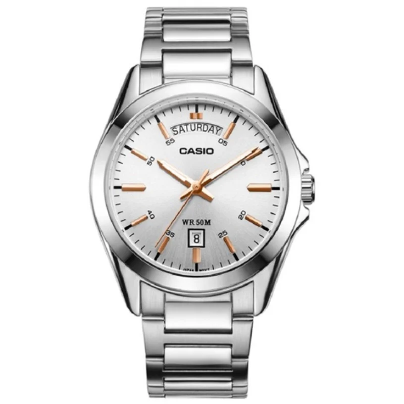 

Casio watch Top Luxury Brands Wristwatch Men's Watches Silvery Casual Man Watch Retro Original Relogio Masculino Steel MTP-1370L