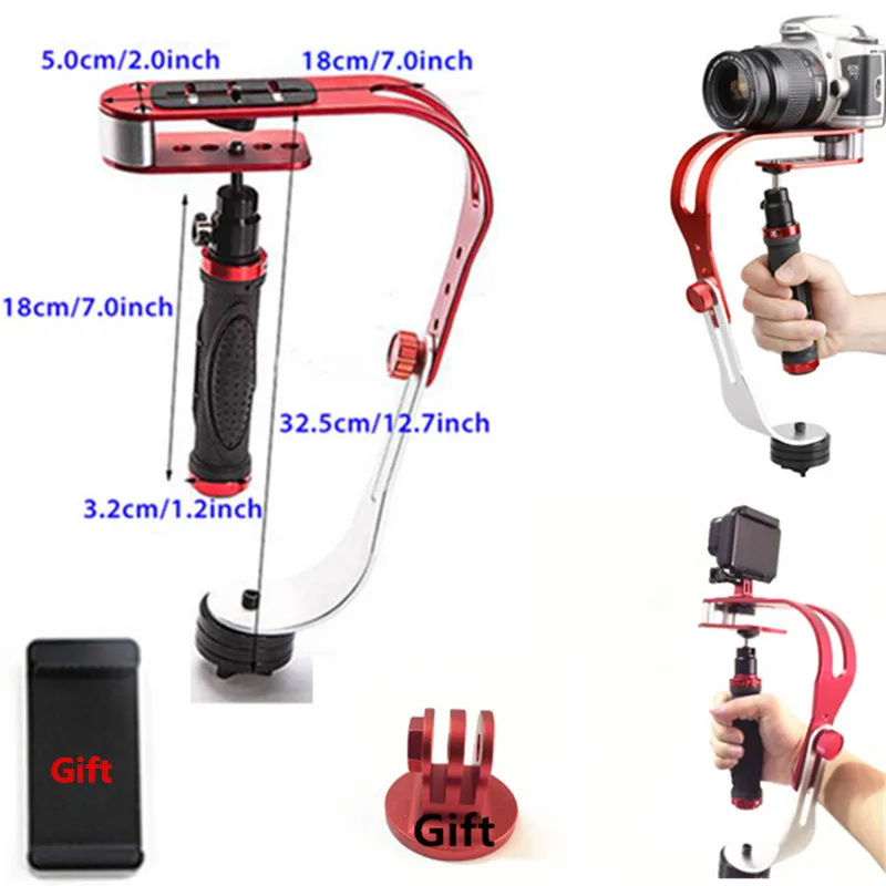 

Handheld Stabilizer Gimbal for Gopro DSLR SLR Digital Camera Sport DV Aluminum Alloy estabilizador camera DSLR Universal Red