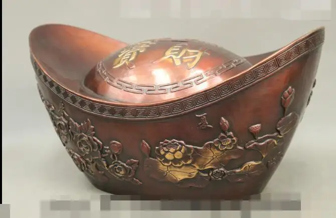 S1383 14" Chinese Bronze Auspicious 4 Seasons Flowers Statue YuanBao Shape Saving Box
S1383 14" Chinese Bronze Auspicious 4 Seasons Flowers Statue YuanBao Shape Saving Box