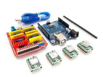 cnc shield v3 engraving machine 3D Printer+ 4pcs A4988 driver expansion board + UNO R3 with USB cable
cnc shield v3 engraving machine 3D Printer+ 4pcs A4988 driver expansion board + UNO R3 with USB cable