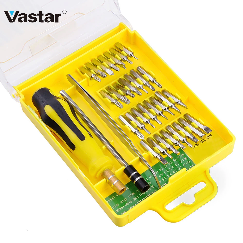 Vastar 32 in 1 Magnetic Screwdriver Set Precision Screw Driver Repair Tools Screwdrivers for Phone PC with Tweezers
Vastar 32 in 1 Magnetic Screwdriver Set Precision Screw Driver Repair Tools Screwdrivers for Phone PC with Tweezers