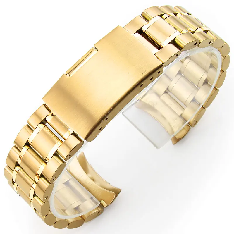 Stainless steel strap, golden arc strap, solid watch strap, high quality metal watch band 18/20 / 22 / 24mm, no postage.
Stainless steel strap, golden arc strap, solid watch strap, high quality metal watch band 18/20 / 22 / 24mm, no postage.