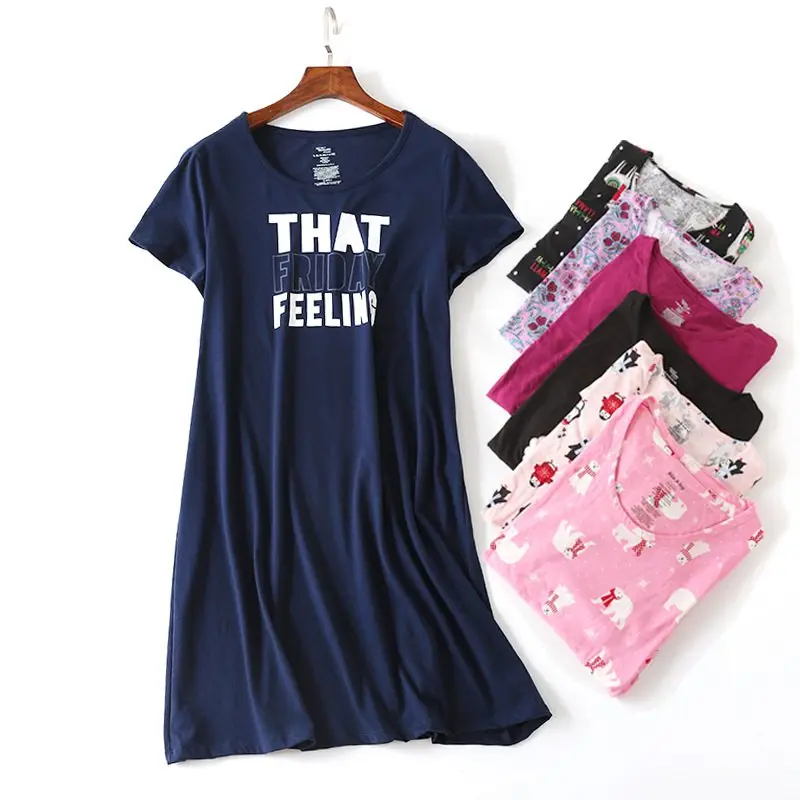 2019 Summer Plus size Sleepshirt Women Cartoon nightgown soft Cotton nightdress Female Short sleeve O-neck collar sleeping dress
2019 Summer Plus size Sleepshirt Women Cartoon nightgown soft Cotton nightdress Female Short sleeve O-neck collar sleeping dress