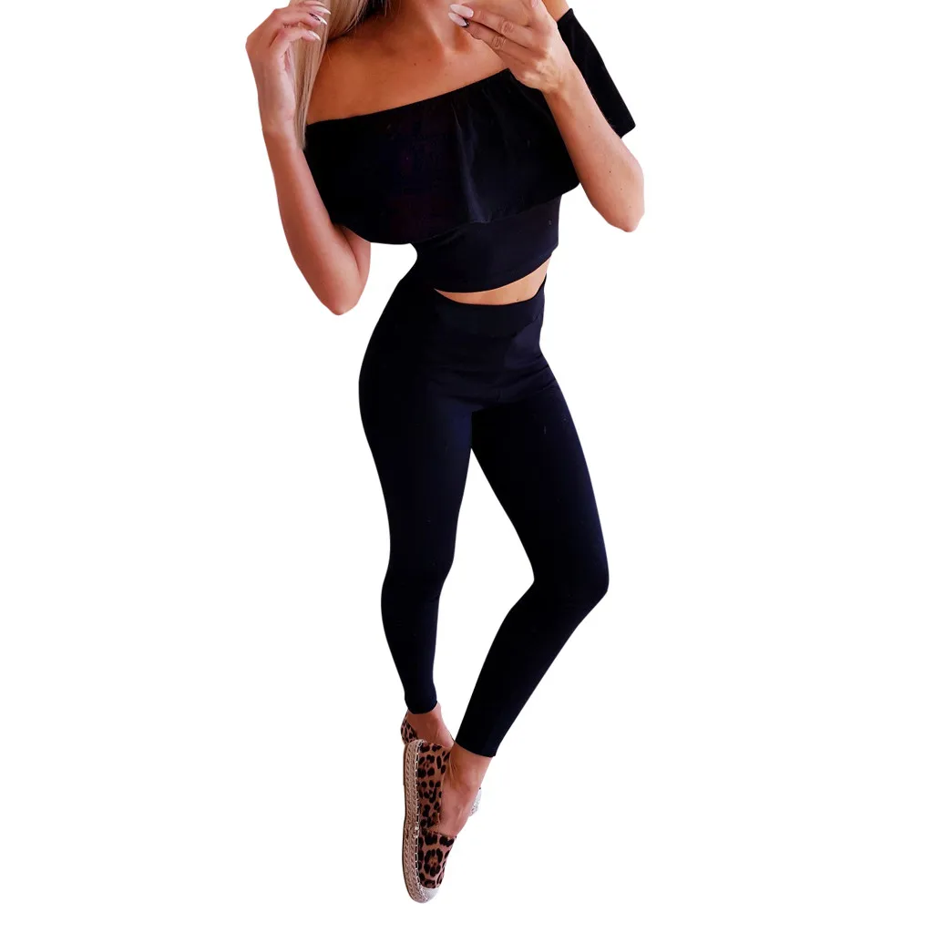 JAYCOSIN 2019 New Summer Women Suit Sexy Solid Shoulder-baring Ruffles Crop Top Ankle-Length Pant Slim Sports Beach Suit 9042913
JAYCOSIN 2019 New Summer Women Suit Sexy Solid Shoulder-baring Ruffles Crop Top Ankle-Length Pant Slim Sports Beach Suit 9042913