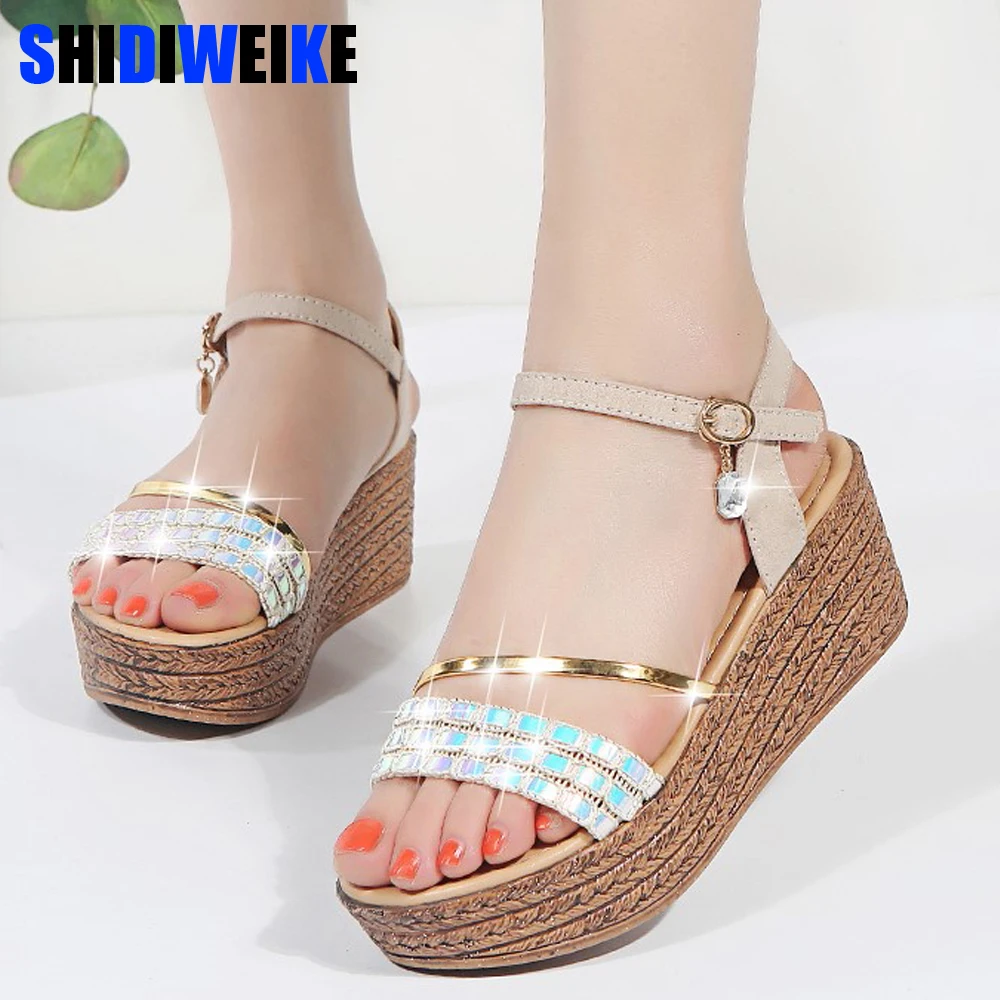 New Arrival Women's Fashion Casual Crystal Wedge Open Toe Platforms Sandals High Heels Shoes sandale femme g293
New Arrival Women's Fashion Casual Crystal Wedge Open Toe Platforms Sandals High Heels Shoes sandale femme g293