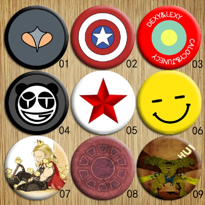 Marvel's The Avengers Logo Cartoon Captain America Hulk Souvenir Badge Brooches Women's Cloth and Bag Accessories Party Favors
Marvel's The Avengers Logo Cartoon Captain America Hulk Souvenir Badge Brooches Women's Cloth and Bag Accessories Party Favors