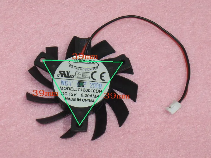 DFC601012L 55mm Graphics / Video Card VGA Cooler Fan Replacement 39mm 12V 0.20A 2Wire 2Pin for ATI X1600 2600 X800
DFC601012L 55mm Graphics / Video Card VGA Cooler Fan Replacement 39mm 12V 0.20A 2Wire 2Pin for ATI X1600 2600 X800
