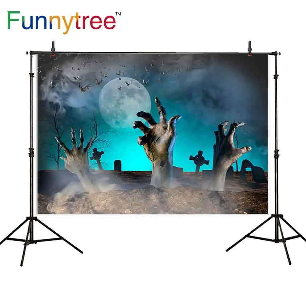 Funnytree background photographic scary Halloween party tomb bat full moon bat smoke horror celebration photography backdrop
Funnytree background photographic scary Halloween party tomb bat full moon bat smoke horror celebration photography backdrop