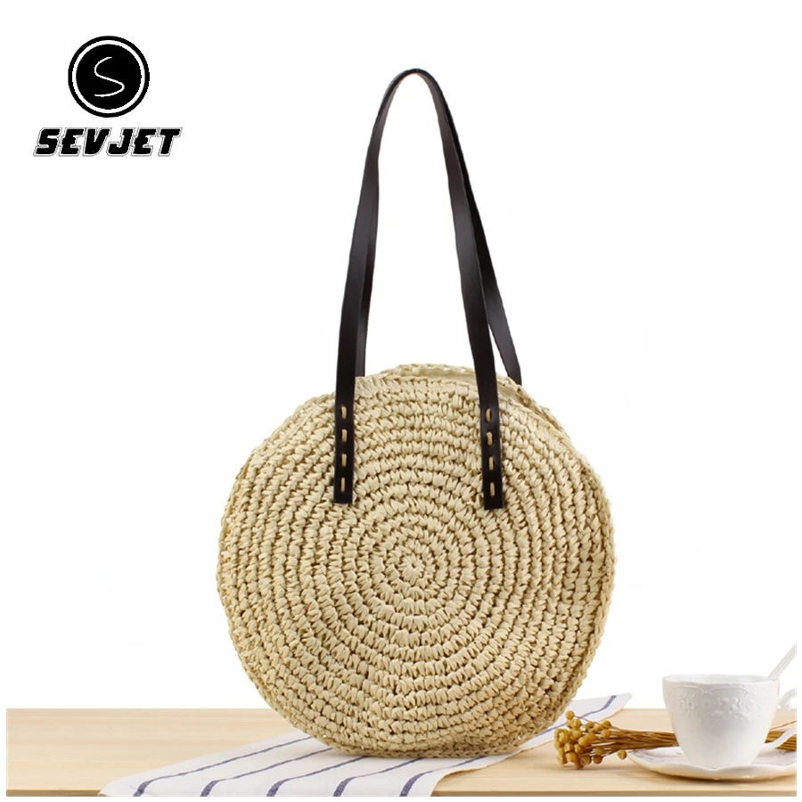 Vintage Handmade Woven Women Shoulder Bags Raffia Circle Rattan Round Straw Beach Bags Bohemian Summer Vacation Tote Bags C489
Vintage Handmade Woven Women Shoulder Bags Raffia Circle Rattan Round Straw Beach Bags Bohemian Summer Vacation Tote Bags C489