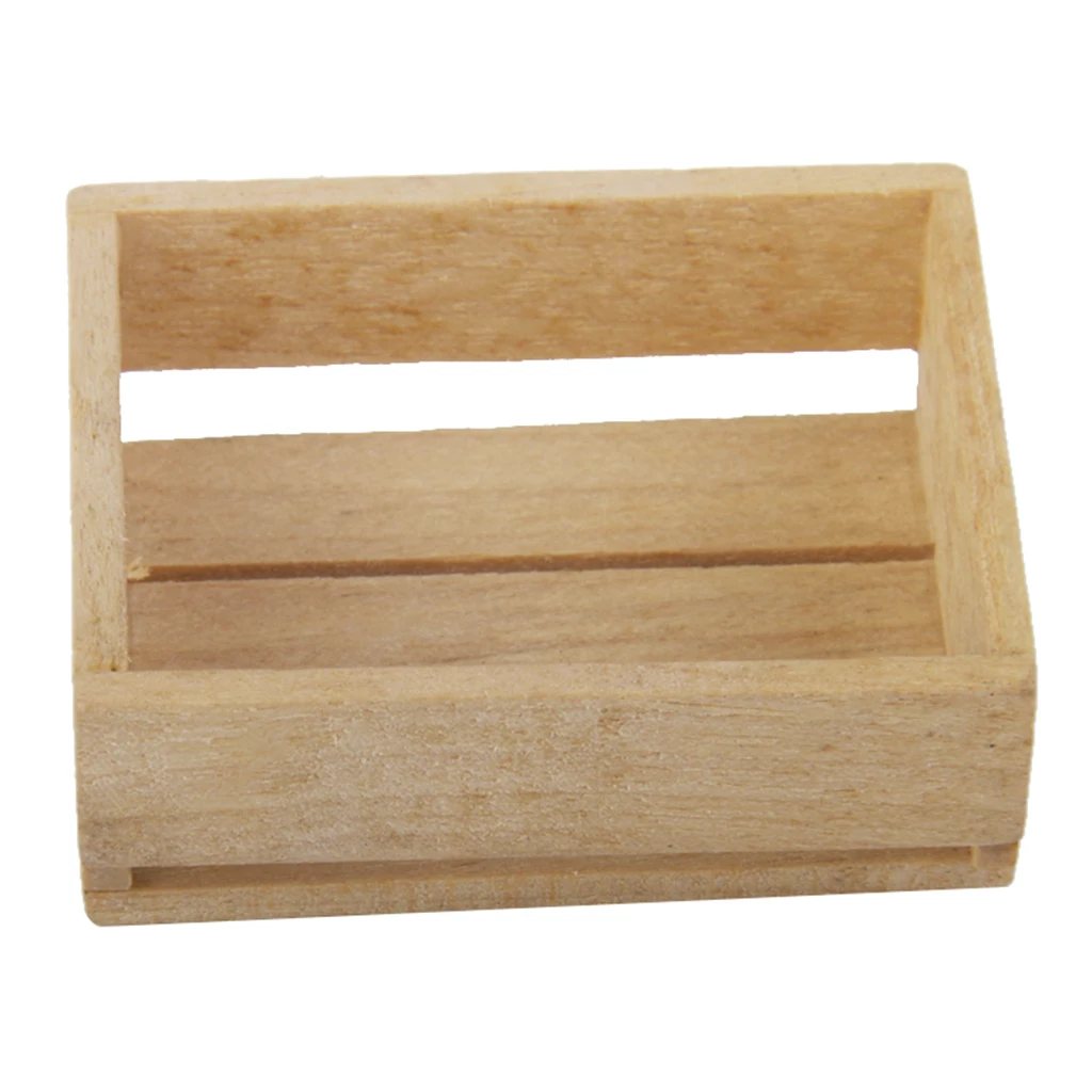 Vintage Style Natural Wooden Basket Box for 1/12 Sacle Dollhouse Kitchen Doll House Furniture Toys Kits Vintage Style Natural Wooden Basket Box for 1/12 Sacle Dollhouse Kitchen Doll House Furniture Toys Kits