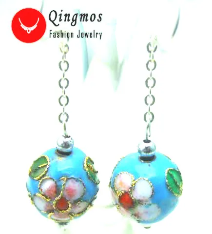 Qingmos Trendy Cloisonne Earrings for Women with 12mm Sky-Blue Round Cloisonne & White Flower Dangle 2" Earring Fine Jewelry 211
Qingmos Trendy Cloisonne Earrings for Women with 12mm Sky-Blue Round Cloisonne & White Flower Dangle 2" Earring Fine Jewelry 211