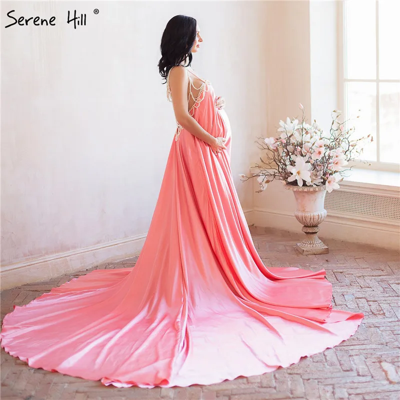 Sexy Backless Pearls pregnancy photography dress Long Train Evening Dresses Brand design Plus Size 2019 HA2099
Sexy Backless Pearls pregnancy photography dress Long Train Evening Dresses Brand design Plus Size 2019 HA2099