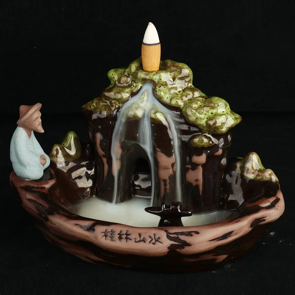 Ceramic Mountain Smoke Backflow Incense Burner Aromatic Home Office Waterfall Incense Holder Guilin Scenery Home Office Crafts
Ceramic Mountain Smoke Backflow Incense Burner Aromatic Home Office Waterfall Incense Holder Guilin Scenery Home Office Crafts
