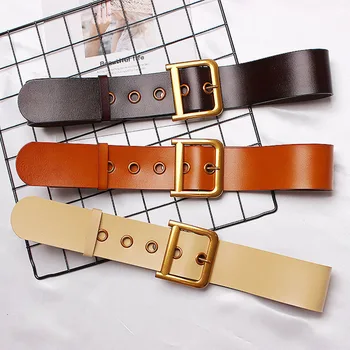 Ta-weo Women Leather Belts, simple wild gold D buckle Female Dresses Wide leather belt, Ladies thin Waist Seal, Cummerbunds
Ta-weo Women Leather Belts, simple wild gold D buckle Female Dresses Wide leather belt, Ladies thin Waist Seal, Cummerbunds