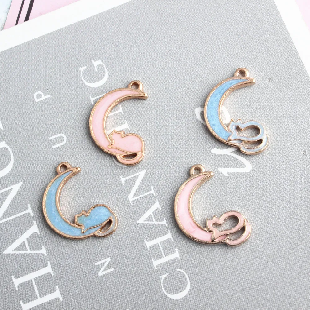 10Pcs/lot Gold Dripping Oil Cat on the Moon Enamel Dangle Charms Pendant for Women DIY Handmade Necklace Jewelry Accessory
10Pcs/lot Gold Dripping Oil Cat on the Moon Enamel Dangle Charms Pendant for Women DIY Handmade Necklace Jewelry Accessory