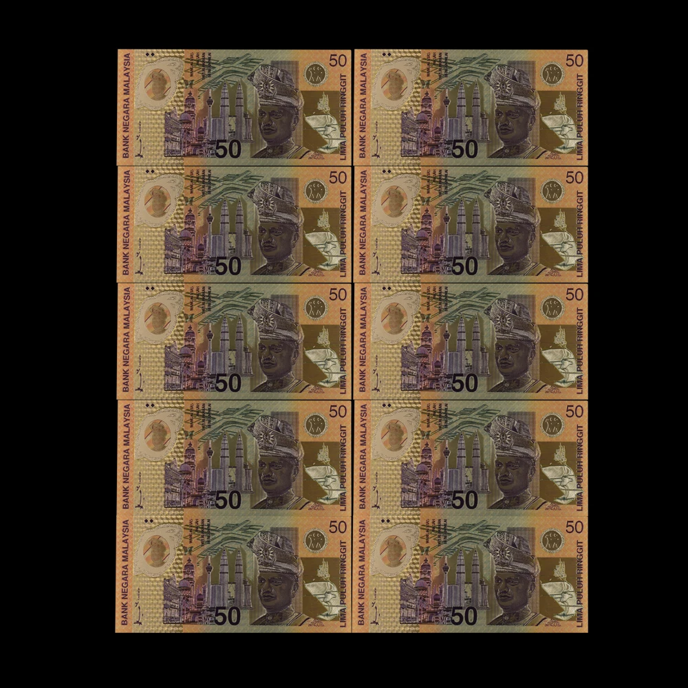 10pcs/lot Malaysia 50 Ringgit Gold Banknote Fake Money Souvenirs for Malaysia Collections Gifts
10pcs/lot Malaysia 50 Ringgit Gold Banknote Fake Money Souvenirs for Malaysia Collections Gifts