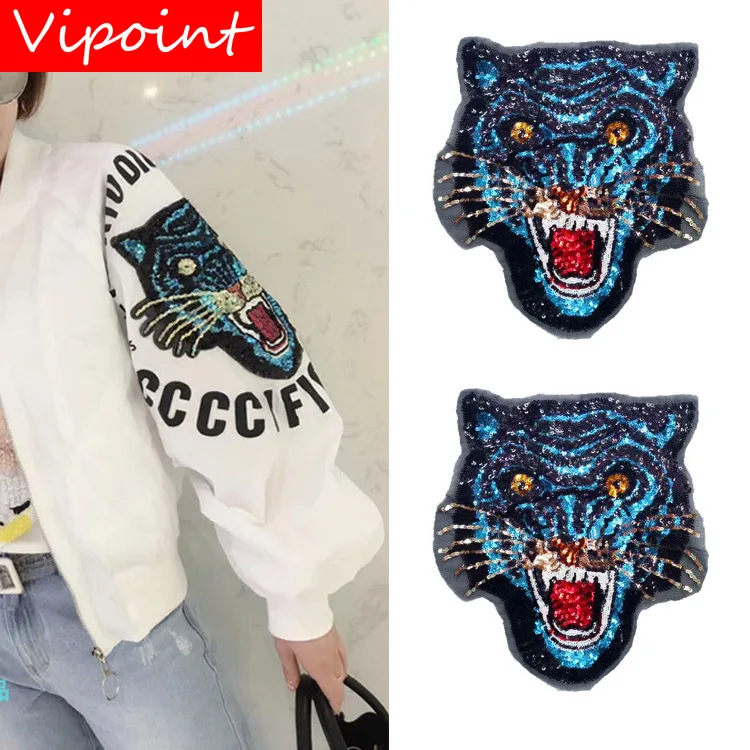 VIPOINT embroidery Sequins big tiger patches leopard animal patches badges applique patches for clothing ZM-53
VIPOINT embroidery Sequins big tiger patches leopard animal patches badges applique patches for clothing ZM-53