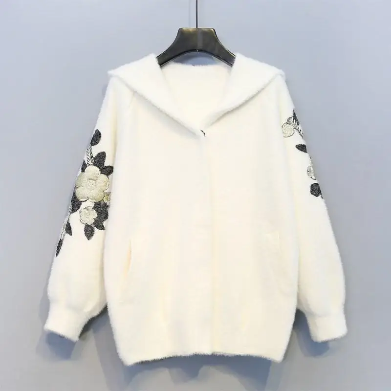 2019 New Women Autumn Winter Thicken Warm Faux Mink Cashmere Hooded Cardigan Female Embroidery Loose Casual knitted Sweater V453
2019 New Women Autumn Winter Thicken Warm Faux Mink Cashmere Hooded Cardigan Female Embroidery Loose Casual knitted Sweater V453
