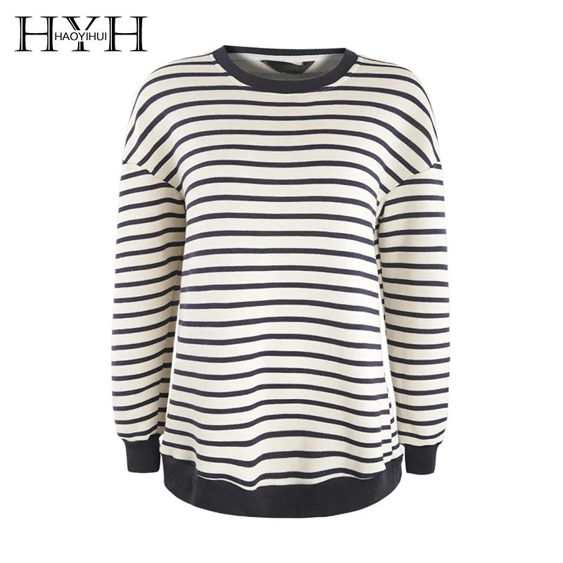 HYH Haoyihui 2019 Lazy Wind Round Neck Stripe Sleeve Fleece Female Thin Section Long Sleeve Korean Version Loose Top
HYH Haoyihui 2019 Lazy Wind Round Neck Stripe Sleeve Fleece Female Thin Section Long Sleeve Korean Version Loose Top