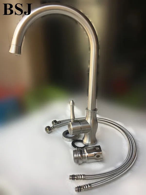 Фото Sus304 матовый фильтр для воды краны Смесители кухни Нержавеющая сталь смеситель