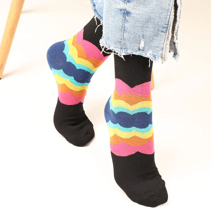 Man Fashion Hip Hop Stripes Happy Funny Socks Art Harajuku Crew Socks Gradient Color Style Cotton Rainbow Socks Men Street Style
Man Fashion Hip Hop Stripes Happy Funny Socks Art Harajuku Crew Socks Gradient Color Style Cotton Rainbow Socks Men Street Style