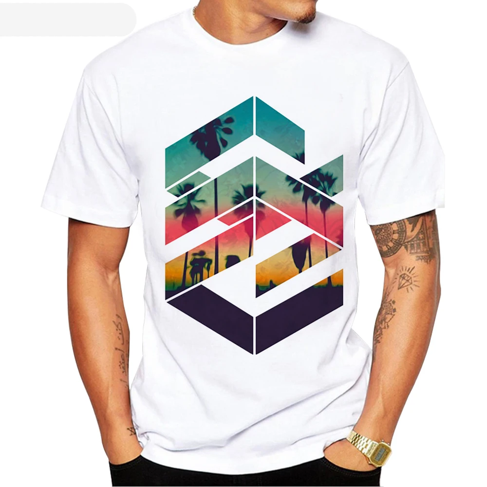 2017 New Men's Geometric Sunset Beach Design T shirt Cool Tops Short Sleeve Geometric Hipster Anime Tees
2017 New Men's Geometric Sunset Beach Design T shirt Cool Tops Short Sleeve Geometric Hipster Anime Tees
