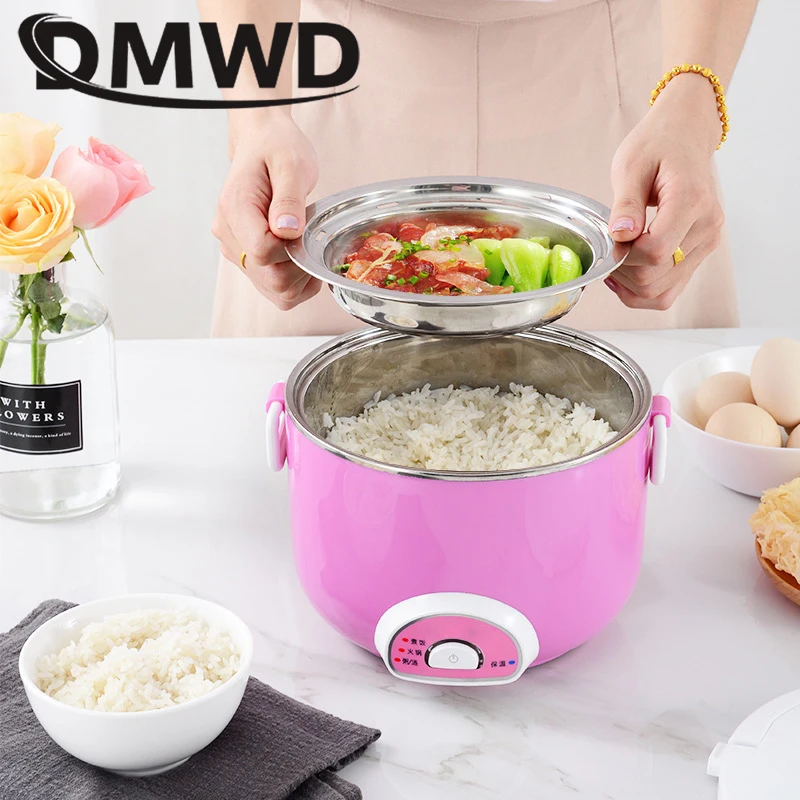 DMWD Mini Electric Cooking Pot Machine Heating Rice Cooker Stainless Steel Lunch Box Food Steamer Hotpot Noodles Soup Skillet 2L
DMWD Mini Electric Cooking Pot Machine Heating Rice Cooker Stainless Steel Lunch Box Food Steamer Hotpot Noodles Soup Skillet 2L