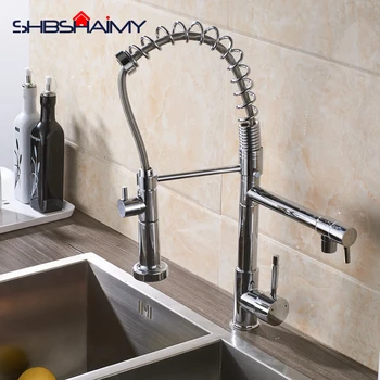 Chrome Polished Kitchen Faucet Single Handle Dual Mode Pull Down Water Spout Kitchen Hot Cold Water Mixer Tap
Chrome Polished Kitchen Faucet Single Handle Dual Mode Pull Down Water Spout Kitchen Hot Cold Water Mixer Tap