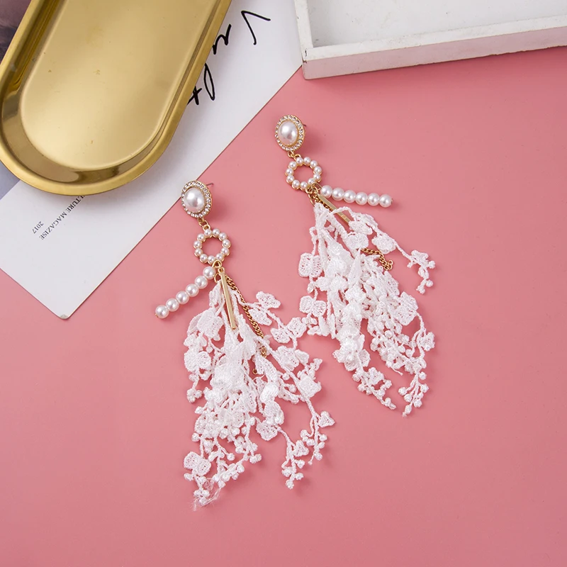AE-CANFLY Korean 2019 Fashion Fabric Lace Flower Long Dangle Tassel Earrings Temperament Jewelry
AE-CANFLY Korean 2019 Fashion Fabric Lace Flower Long Dangle Tassel Earrings Temperament Jewelry