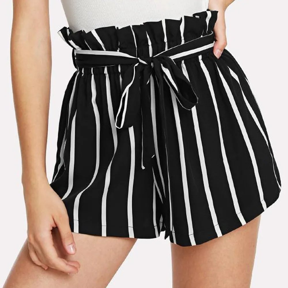 Black Belted Ruffle Waist Striped Boho Shorts Women Navy High Waist Loose Bottom Shorts 2019 Summer Beach Casual Shorts
Black Belted Ruffle Waist Striped Boho Shorts Women Navy High Waist Loose Bottom Shorts 2019 Summer Beach Casual Shorts