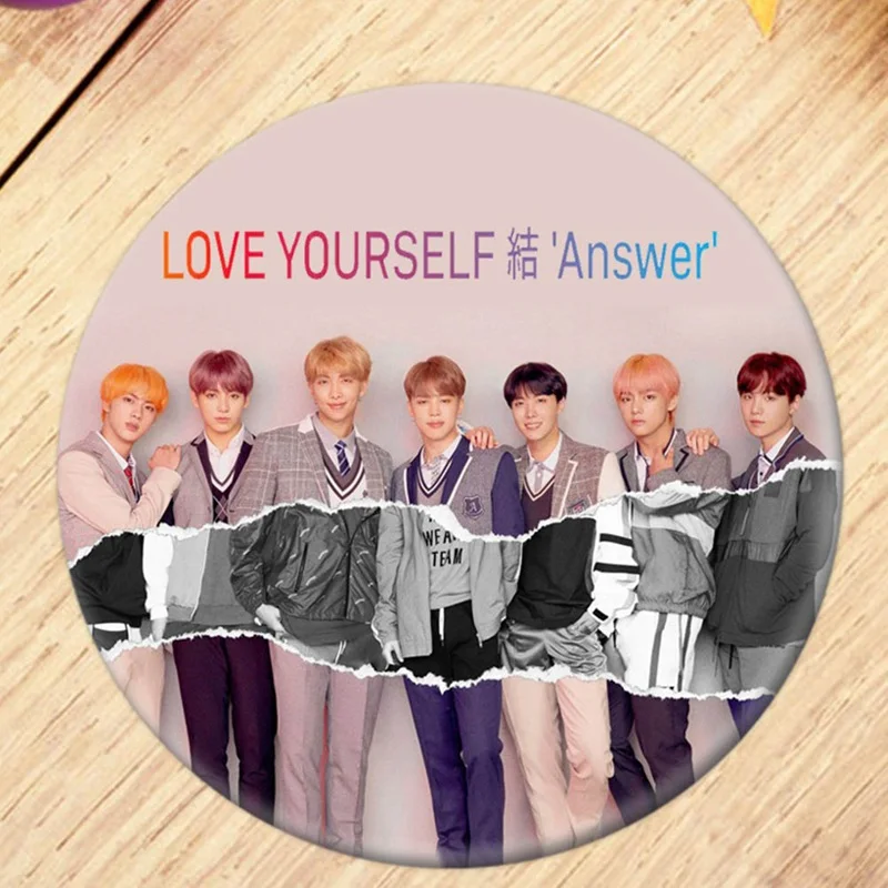 

Korean KPOP BTS Bangtan Boys Newest Album LOVE YOURSELF Answer Brooch Pin Badge Accessories For Clothes Hat Backpack Decoration