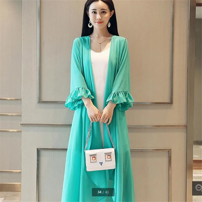 Fashion Women Prevent bask in Shawl summer 2018 NEW Plus-size Prevent bask in coat Loose Womens summer clothes Horn sleeve K3498
Fashion Women Prevent bask in Shawl summer 2018 NEW Plus-size Prevent bask in coat Loose Womens summer clothes Horn sleeve K3498