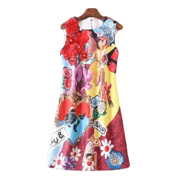 XF Hawaii Beach Holiday Handmade Stereo Rose Print Round Neck Sleeveless Straight Bohemian 2019 Fashion Milan Summer Dresses
XF Hawaii Beach Holiday Handmade Stereo Rose Print Round Neck Sleeveless Straight Bohemian 2019 Fashion Milan Summer Dresses