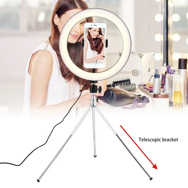 Dimmable LED Studio Camera Ring Light Photo Phone Video Light Lamp With Tripods Selfie Stick Ring Fill Light For Canon Nikon
Dimmable LED Studio Camera Ring Light Photo Phone Video Light Lamp With Tripods Selfie Stick Ring Fill Light For Canon Nikon