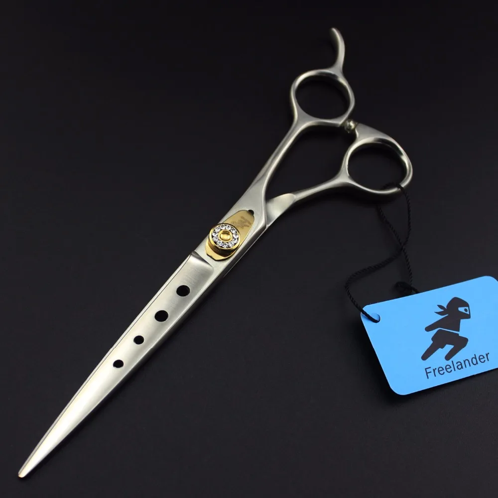 Freelander 7.0'' professional Japan 440c silver cutter head with holehairdressing scissors pet scissors
Freelander 7.0'' professional Japan 440c silver cutter head with holehairdressing scissors pet scissors