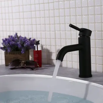 Basin Faucet 304 Stainless Steel Kitchen Faucet Black Paint Bathroom Sink Faucet Single Handle Single Holemixer Taps Hot Cold
Basin Faucet 304 Stainless Steel Kitchen Faucet Black Paint Bathroom Sink Faucet Single Handle Single Holemixer Taps Hot Cold